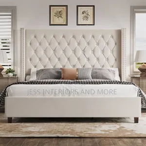 Bed Frame (King Size) Cream