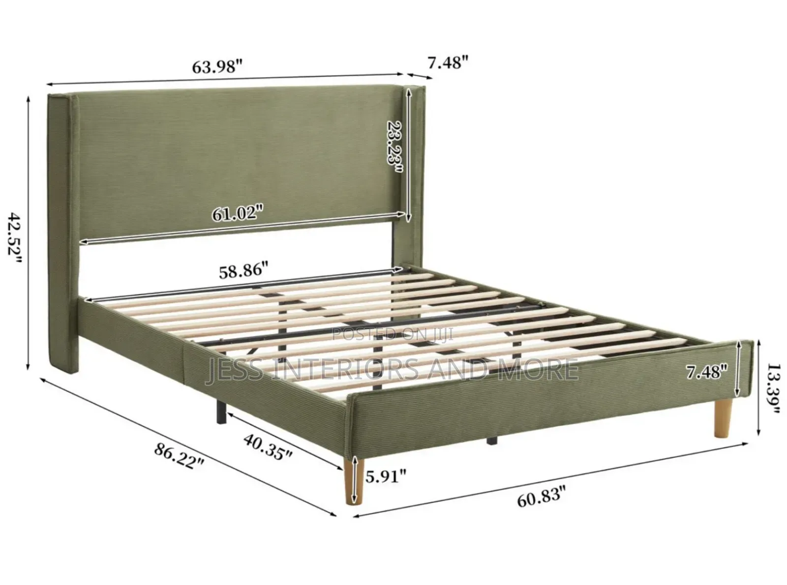 Bed Frame (Queen Size ) Corduroy