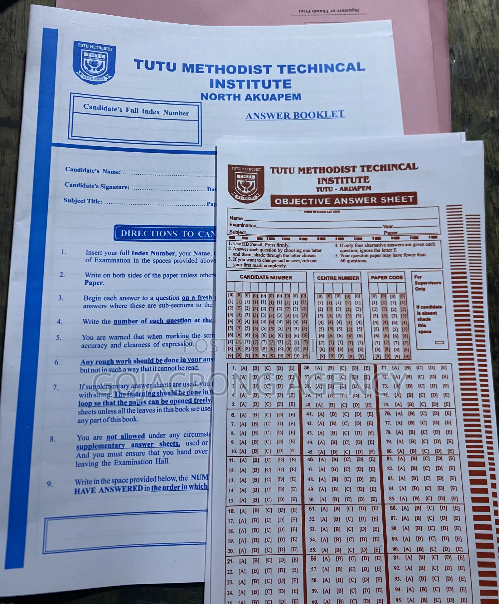 Customized Answer Sheet and Shading Paper