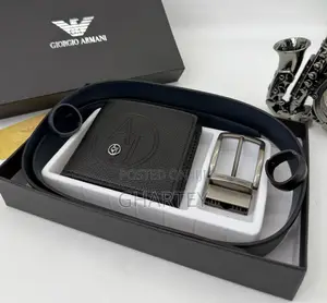 Aix From Giorgio Armani Wallet Belt Combo Set