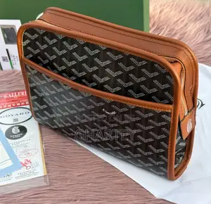 Photo - Luxury Goyard Hand Bag Black With Brown Leather Trim