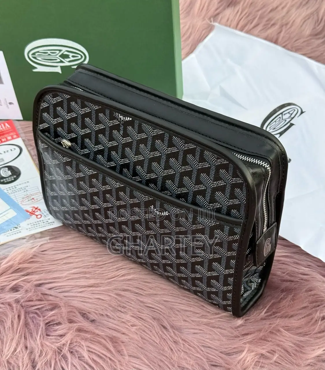 Goyard Canvas Multipurpose Hand Bag or Pouch - Black