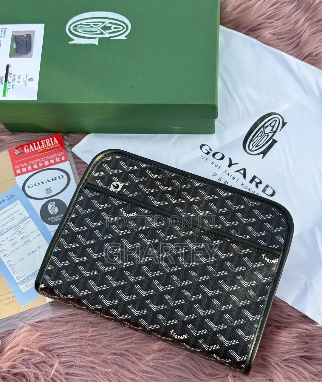 Goyard Canvas Multipurpose Hand Bag or Pouch - Black