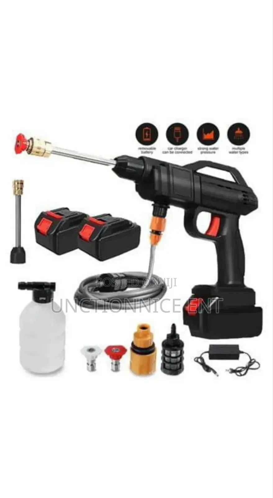 Two Battery Powerjet 300w Cordless Washer 5-in-1 Nozzles
