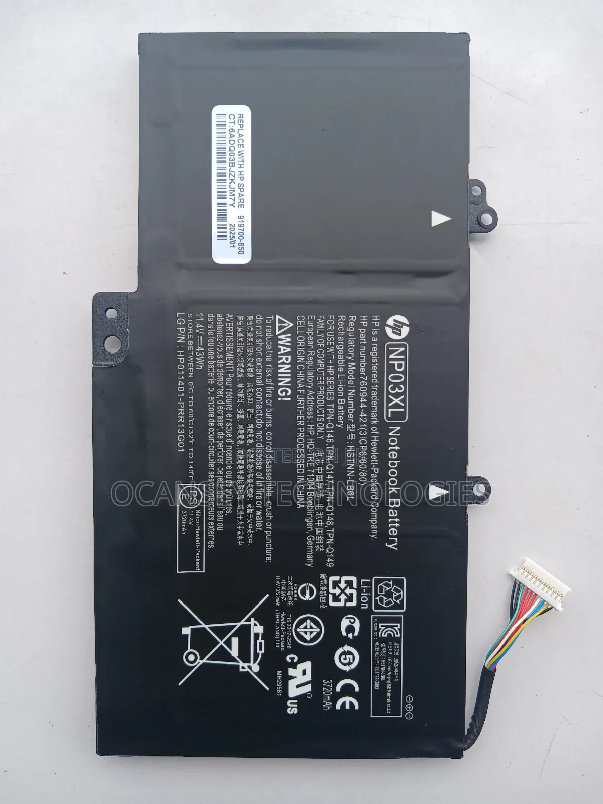 Original Hp Np03xl Battery for Pavilion X360 13-A010dx 13-A1