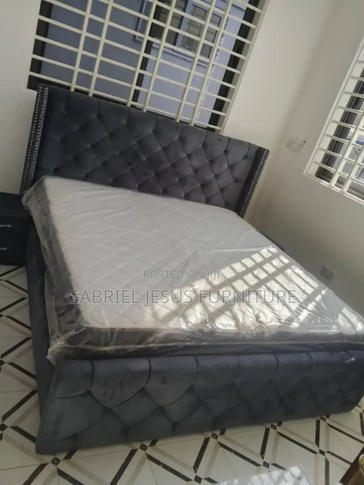 King Size Bed With Mattress and Nightstand Available