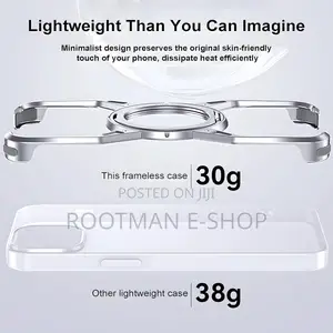 Frameless Magnetic Case for iPhone 14 -16 Pro Max With Stand