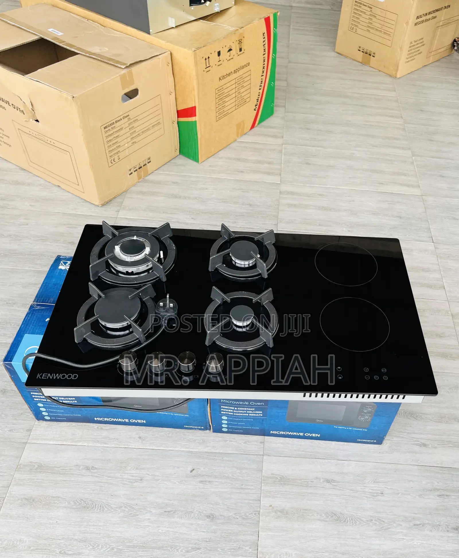 Best Kenwood 2 Electric + 4 Gas Tempered Glass Hob 