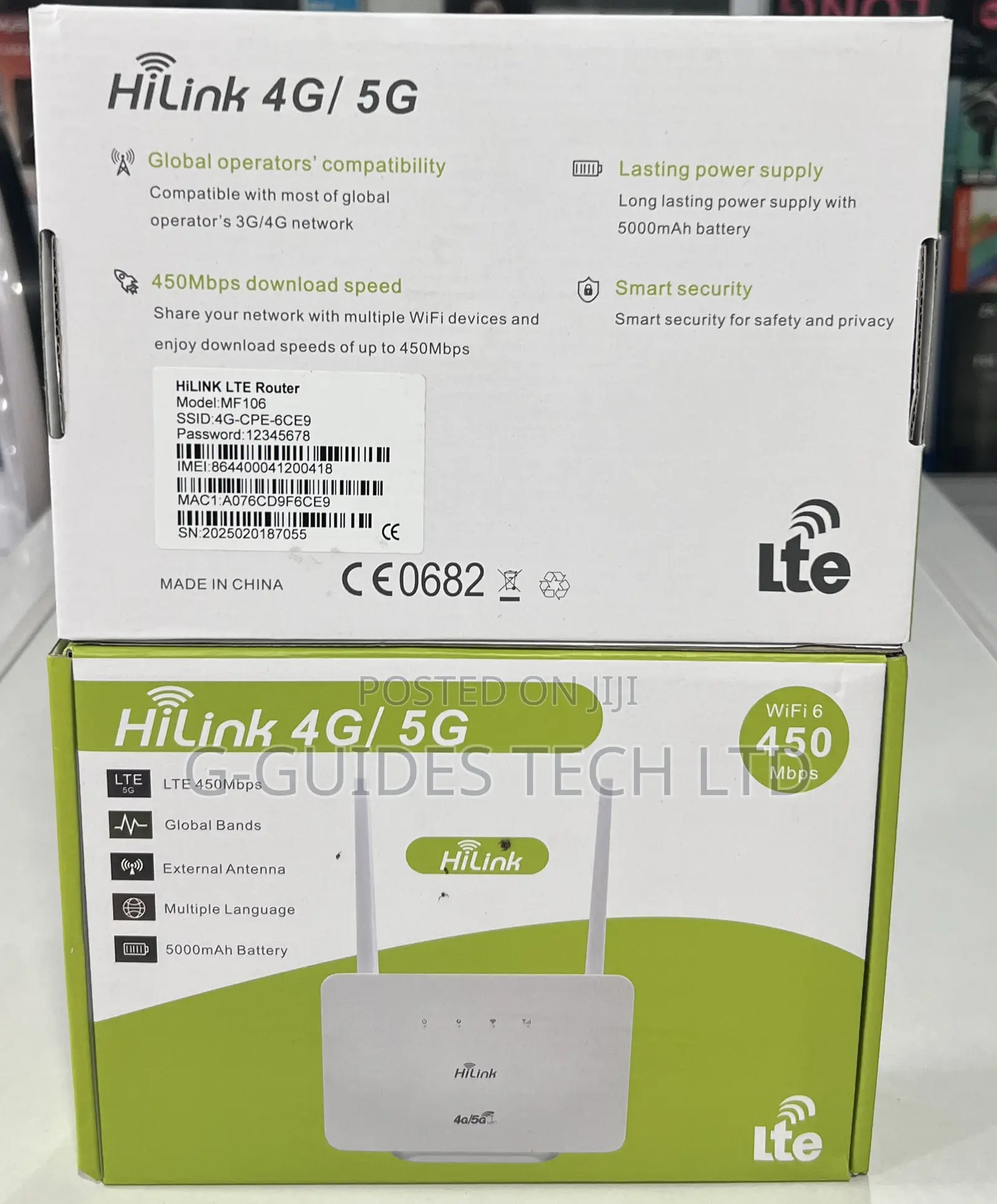 Hilink 4g/5g Router Wifi 6 450mbps With Battery (Mf106)