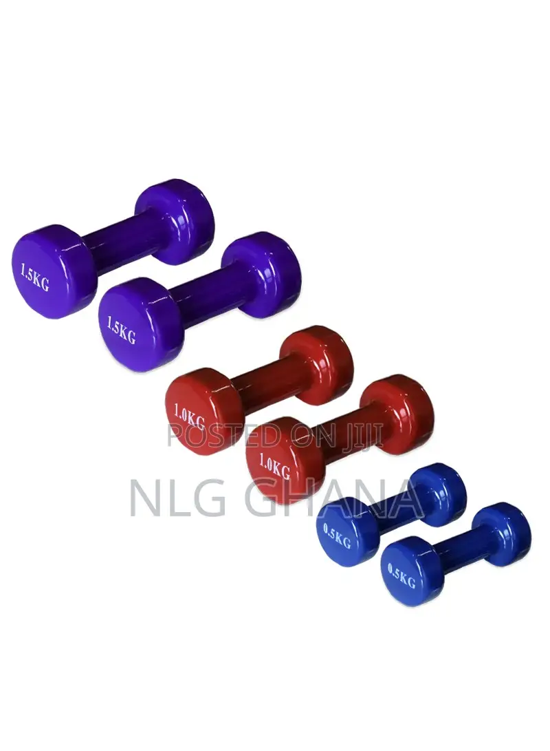 6pcs 10kg Vinyl Coated Dumbbells Set With Carr Hj_00265_10kg