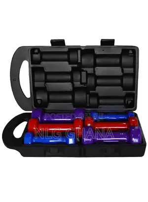 6pcs 10kg Vinyl Coated Dumbbells Set With Carr Hj_00265_10kg