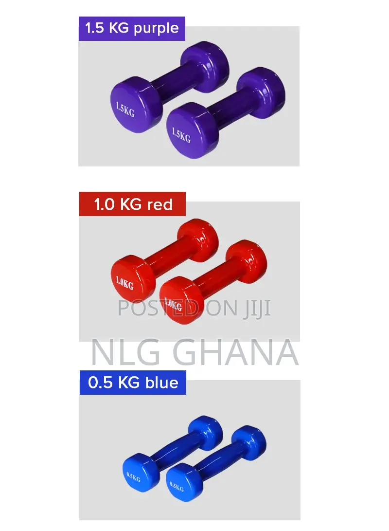 6pcs 10kg Vinyl Coated Dumbbells Set With Carr Hj_00265_10kg