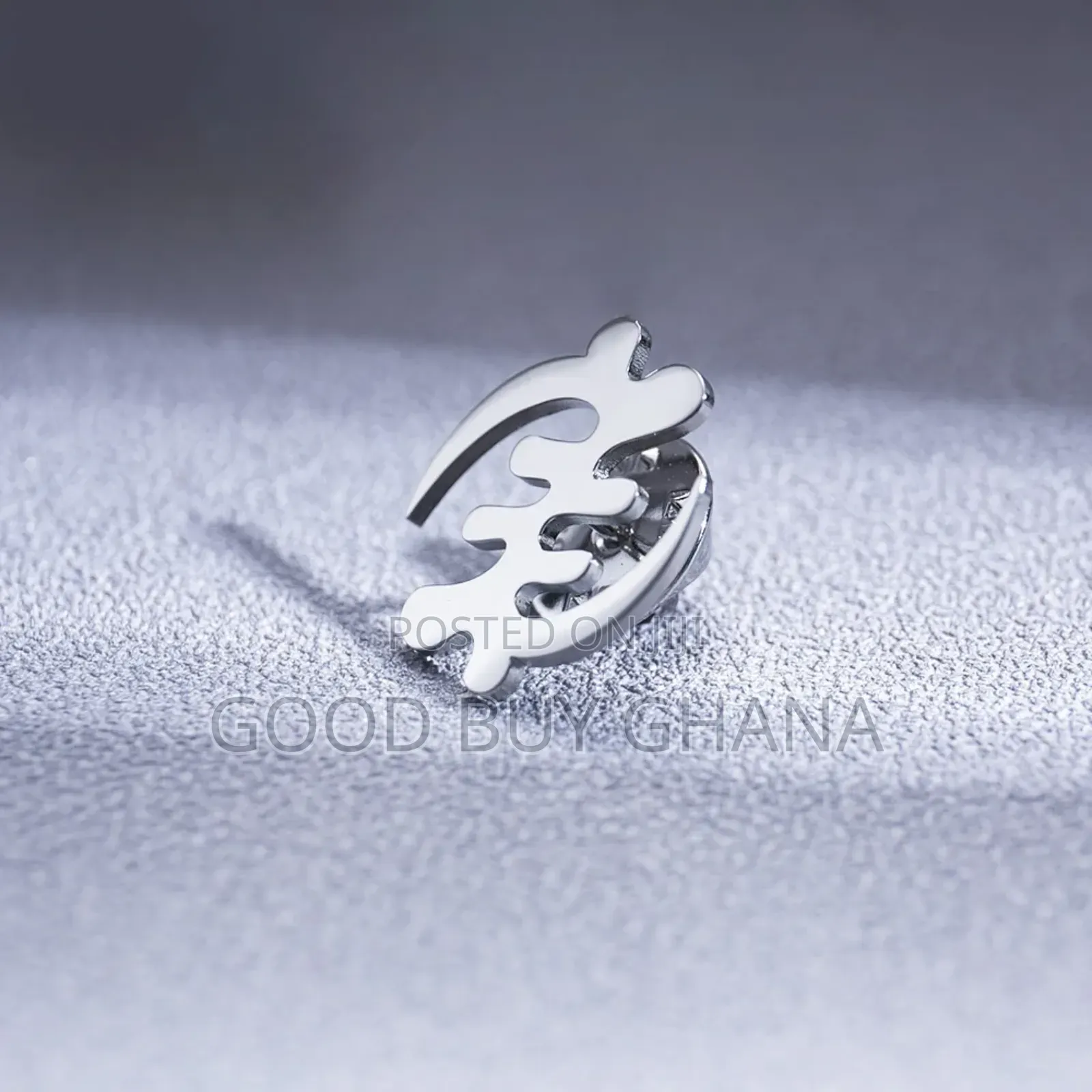 Gye Nyame Adinkra Label Pin Gold Silver Black
