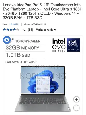 New Laptop Lenovo Ideapad Gaming 3 32GB Intel Core Ultra 9 SSD 1T