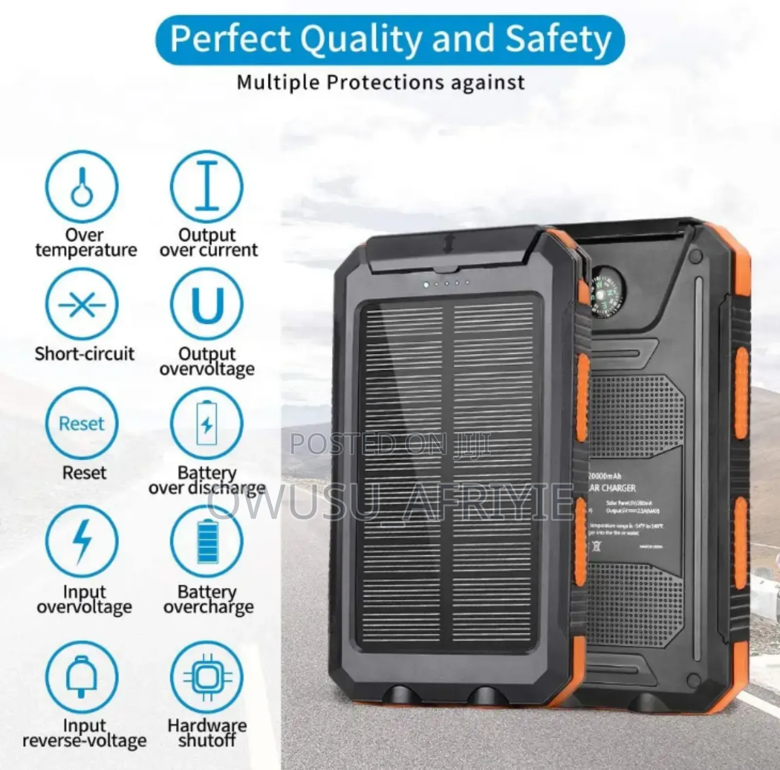 Power Bank (20000mah) With Torch and Solar Charge
