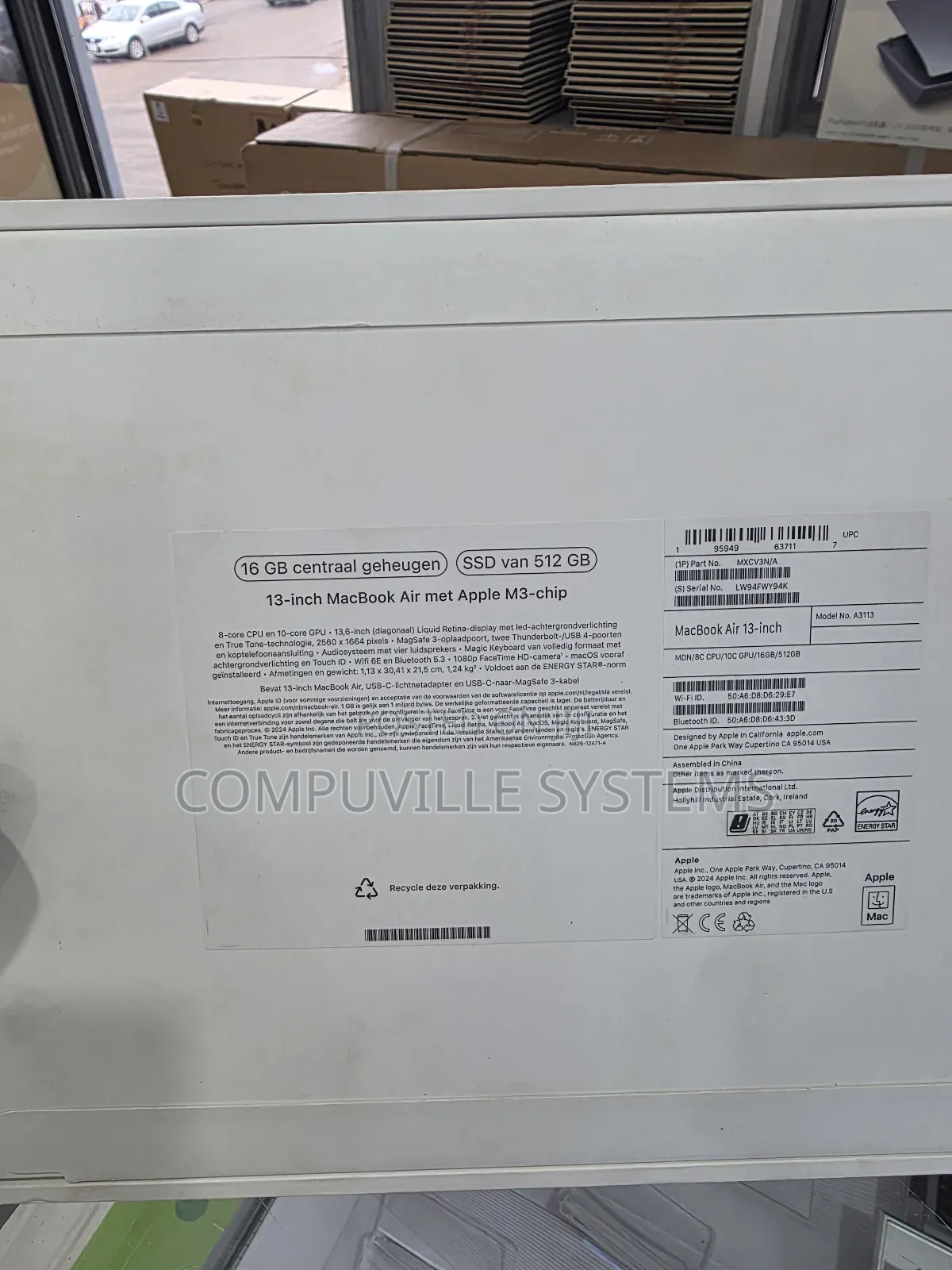 New Laptop Apple MacBook Air 16GB Apple M3 SSD 512GB