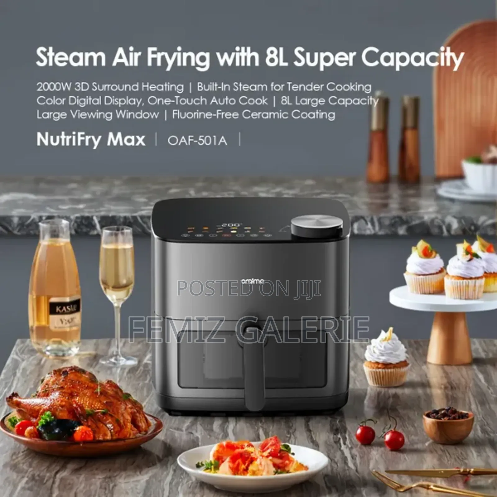 Oraimo Nutrifry Max 8l 2000w Air Fryer Plus Free Wireless Earbuds