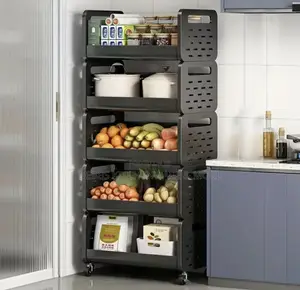 5layer Metallic Kitchen and Fruit Rack