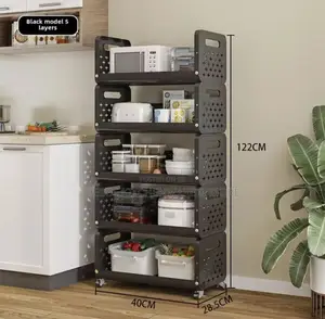 5layer Metallic Kitchen and Fruit Rack