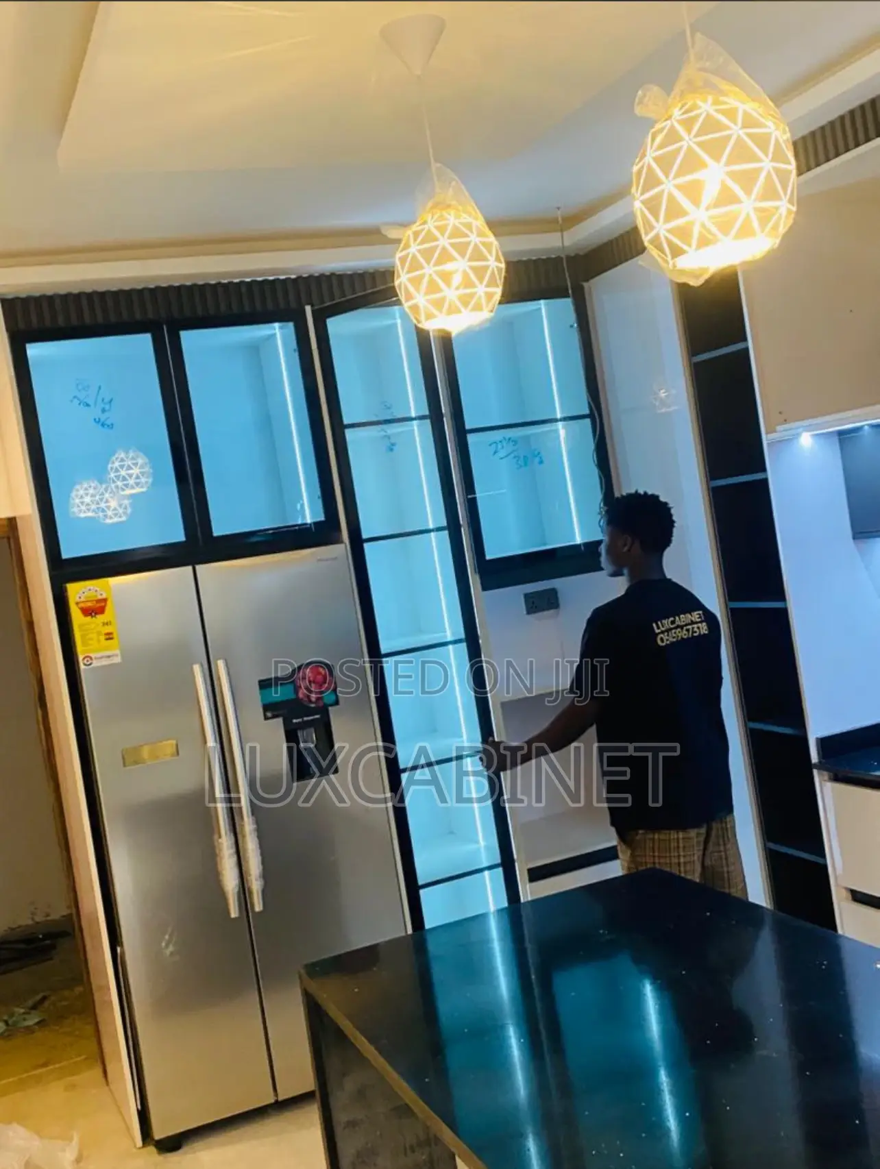 Customized Kitchen Cabinets With Marble Countertops