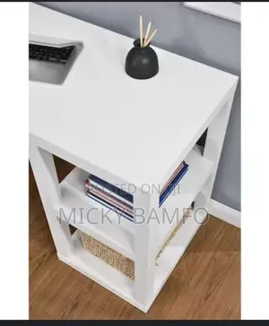 White Wood Writing Desk Console With Storage - Threshold.