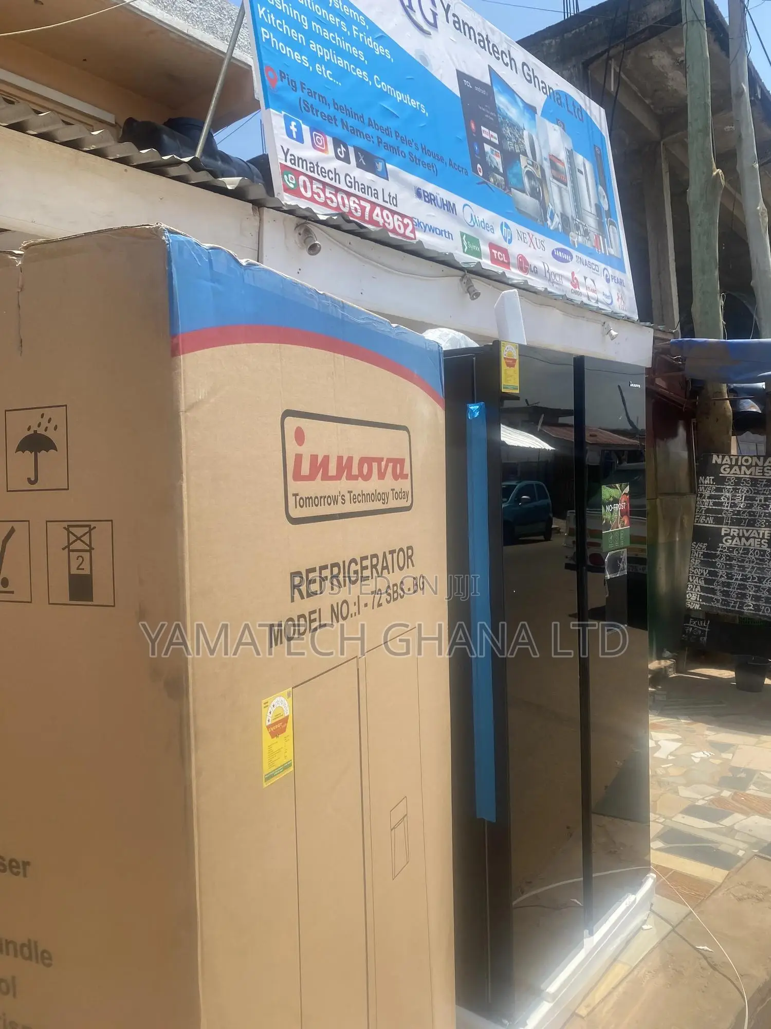 Ultramodern Innova Sidi by Side Black Fridge With Dispenser