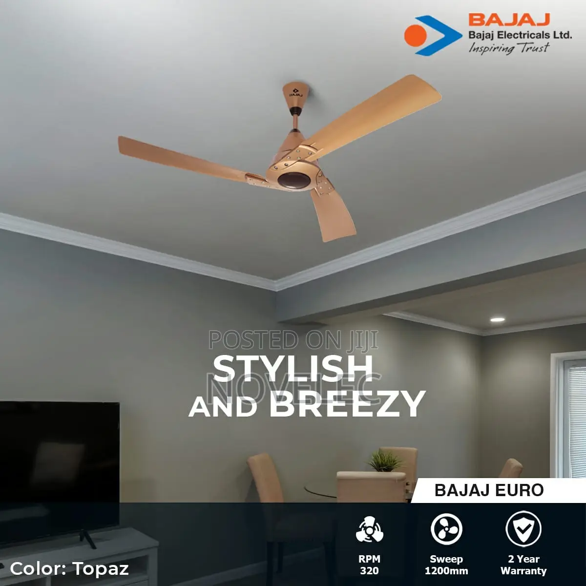 Bajaj Fan (Regal, Euro, Cruzair, Harrier, Maxima, Elegance)