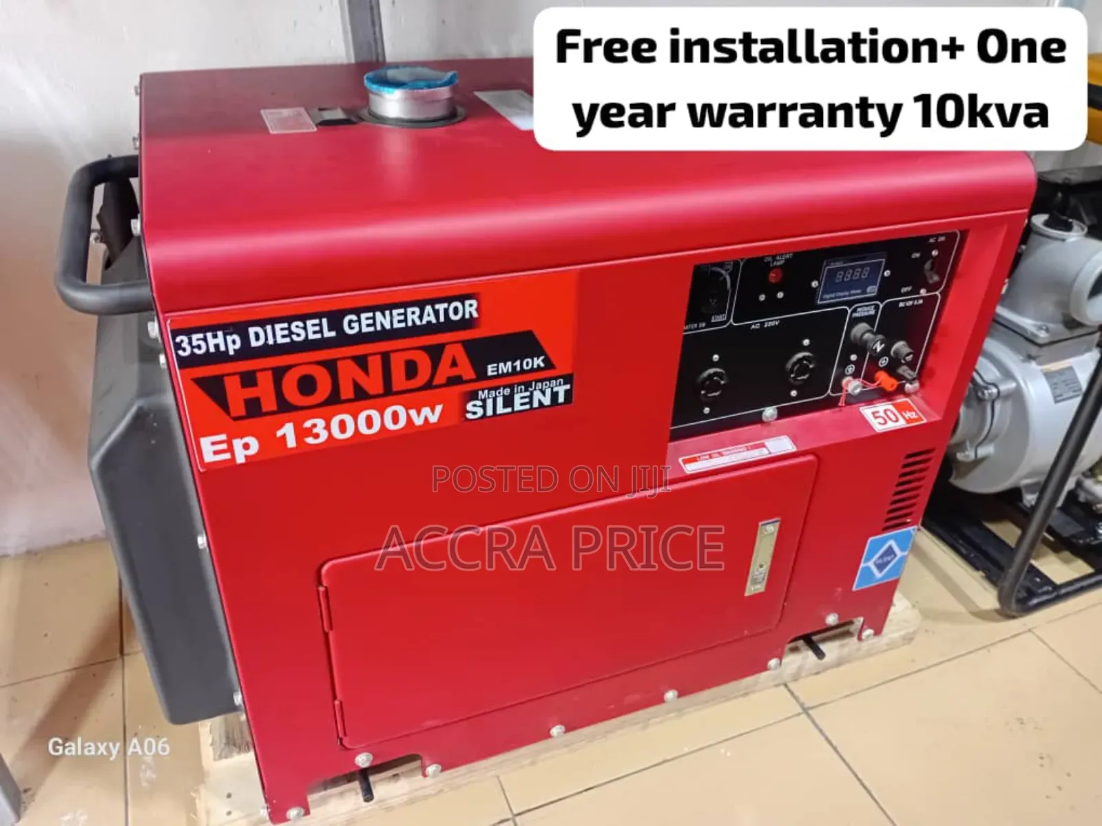 Power All Day Generator 10kva Honda Diesel Bearable Noise