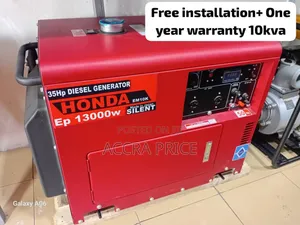 Power All Day Generator 10kva Honda Diesel Bearable Noise
