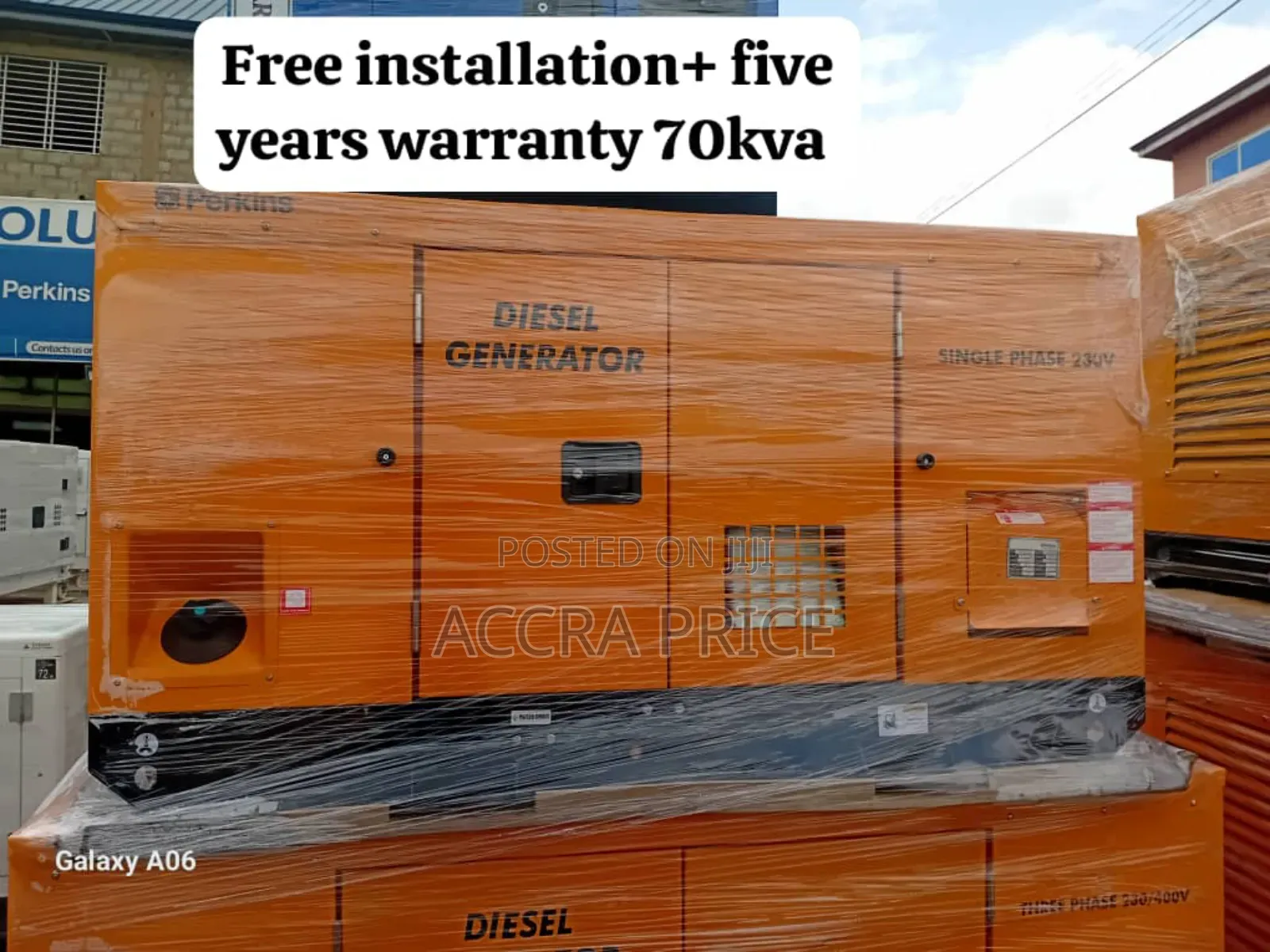 Power All Day Generator 70kva Perkins Diesel Bearable Noise
