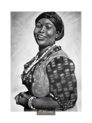 Hand-Made Pencil and Mixed Media Portrait Drawing
