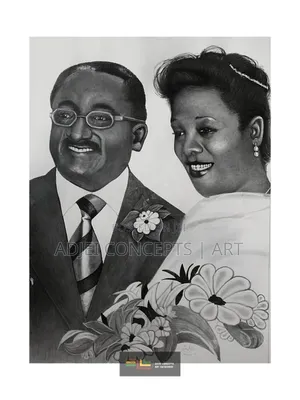 Hand-Made Pencil and Mixed Media Portrait Drawing