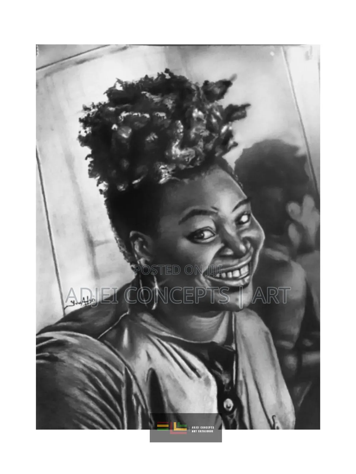 Hand-Made Pencil and Mixed Media Portrait Drawing