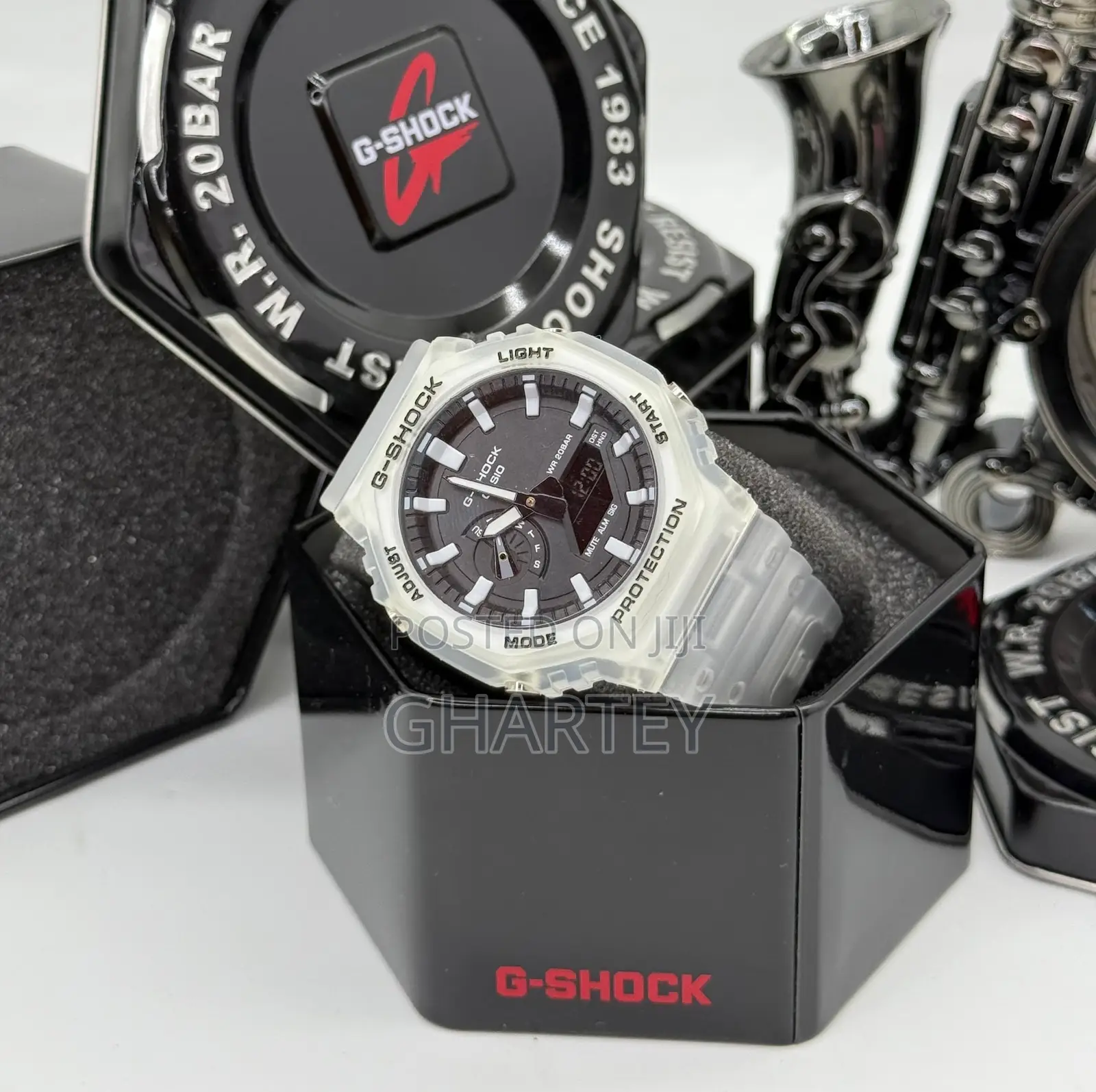 Gshock Two Time Display Sports Watch - White