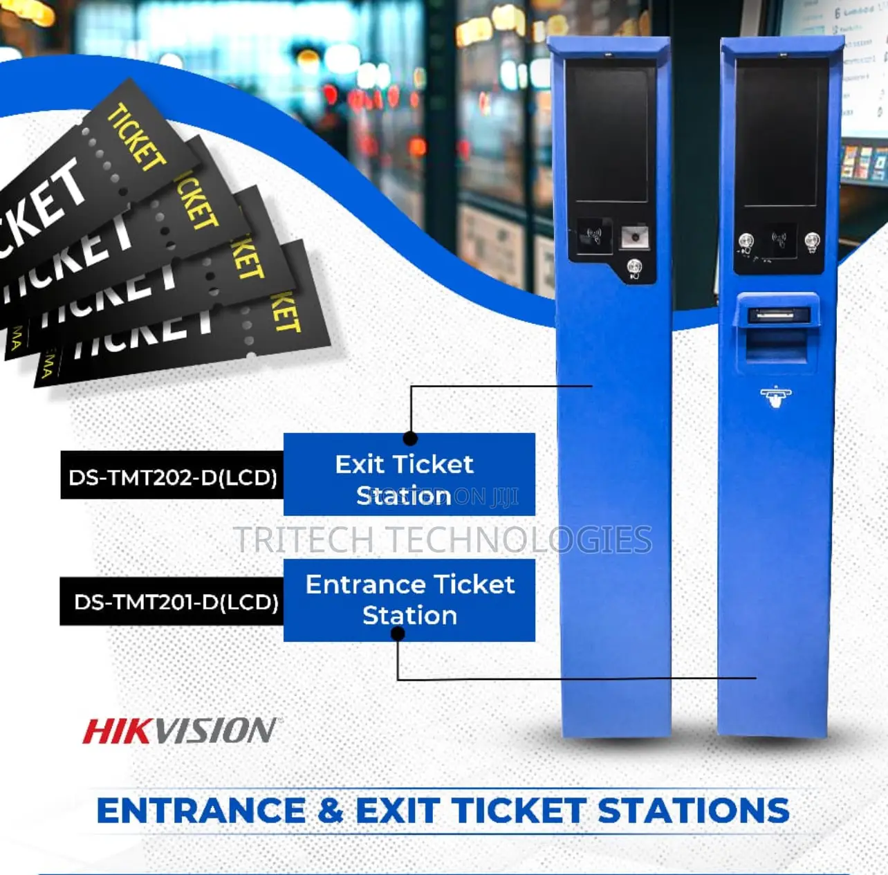 Hikvision Ds-Tmt201 and 2-D Entrance and Exit Ticket Station