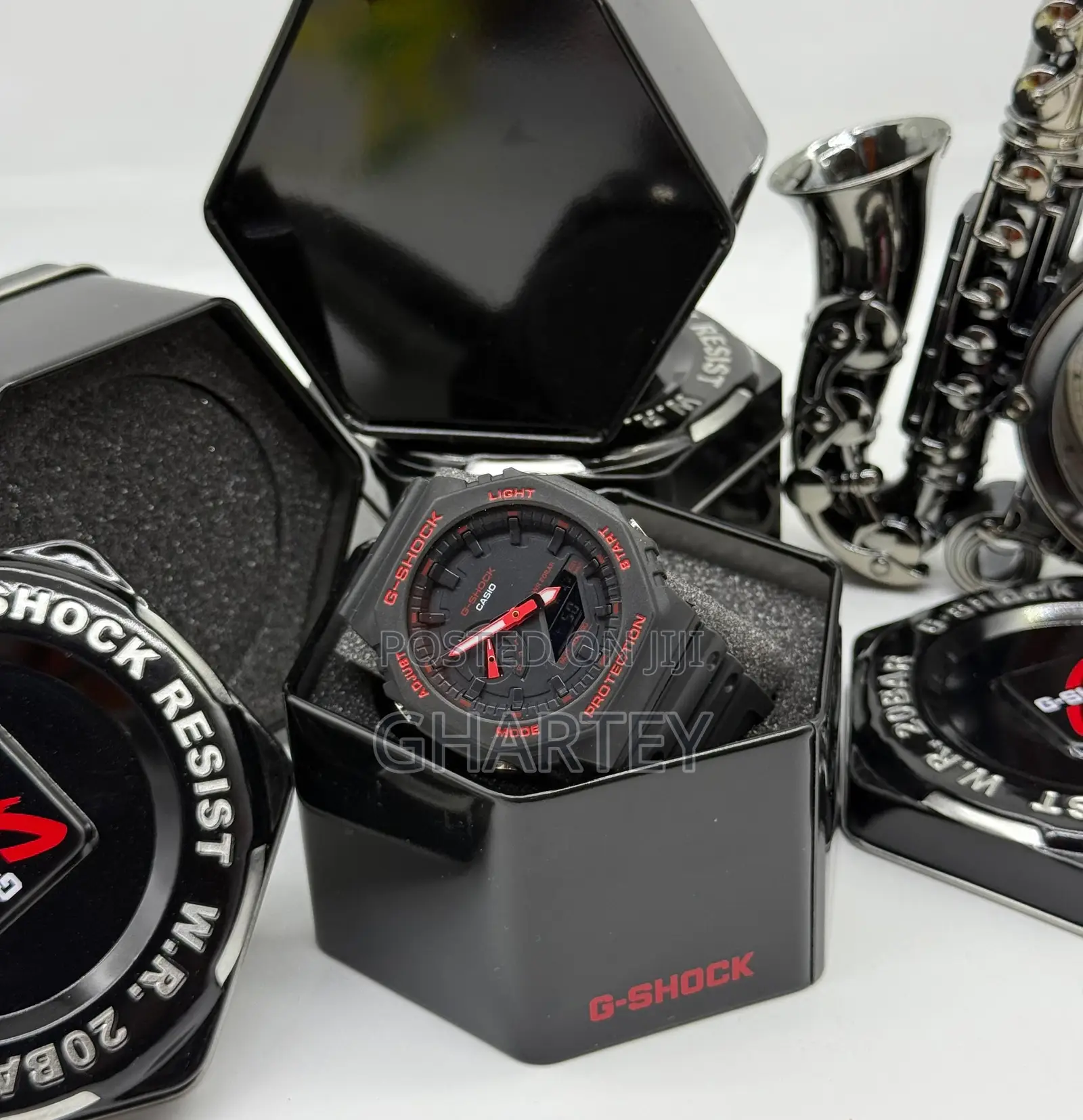 Gshock Dual Time Plastic Case Watch - Black