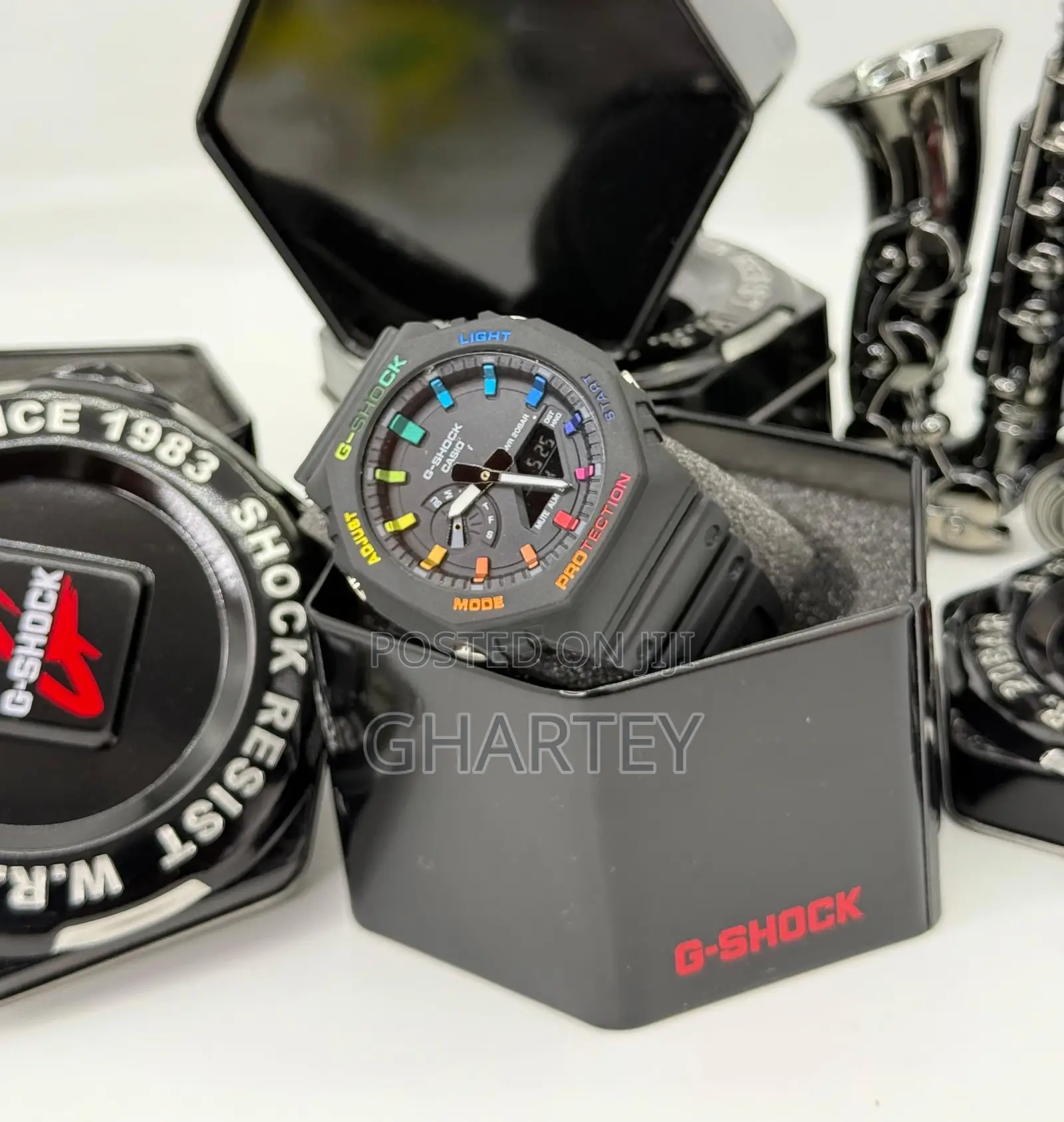 Gshock Dual Time Plastic Case Watch - Black