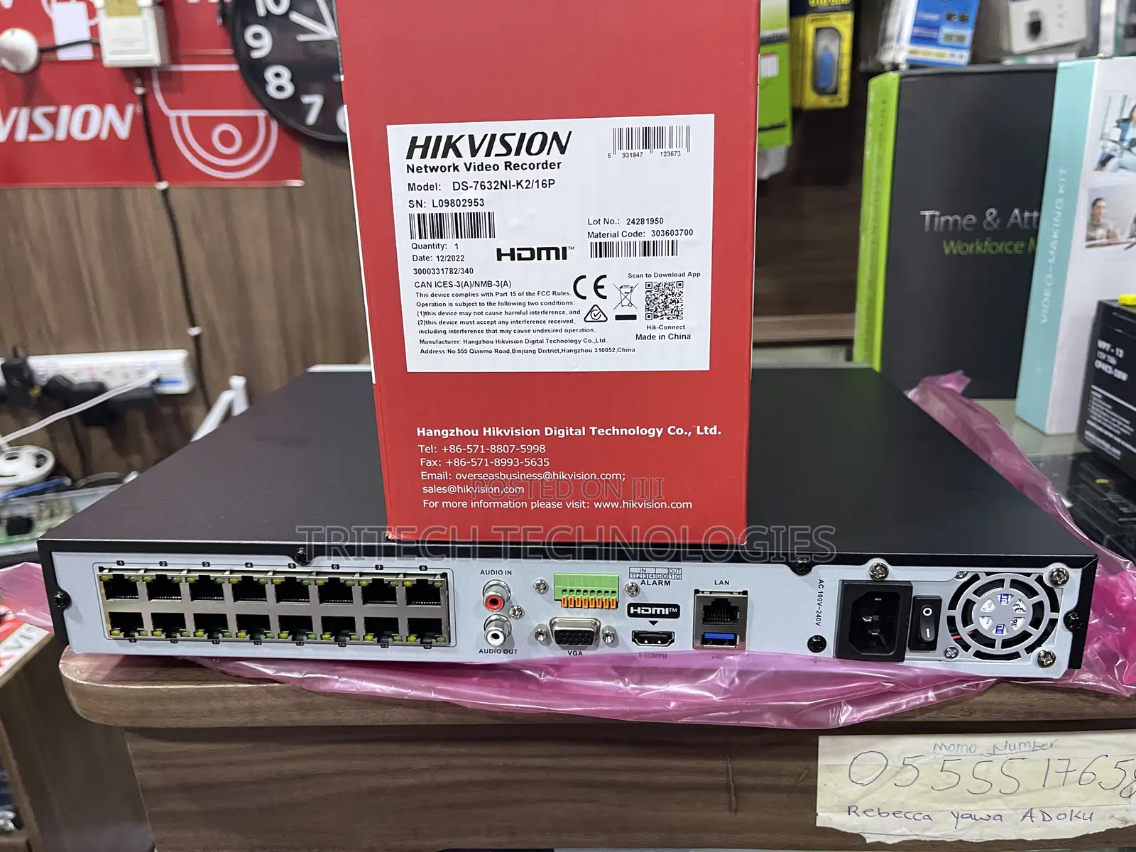 Hikvision NVR With Poe 16ch Ds-7616ni-/16p