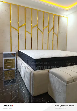 Silly Bed Frame With Side Drawers and Ottoman