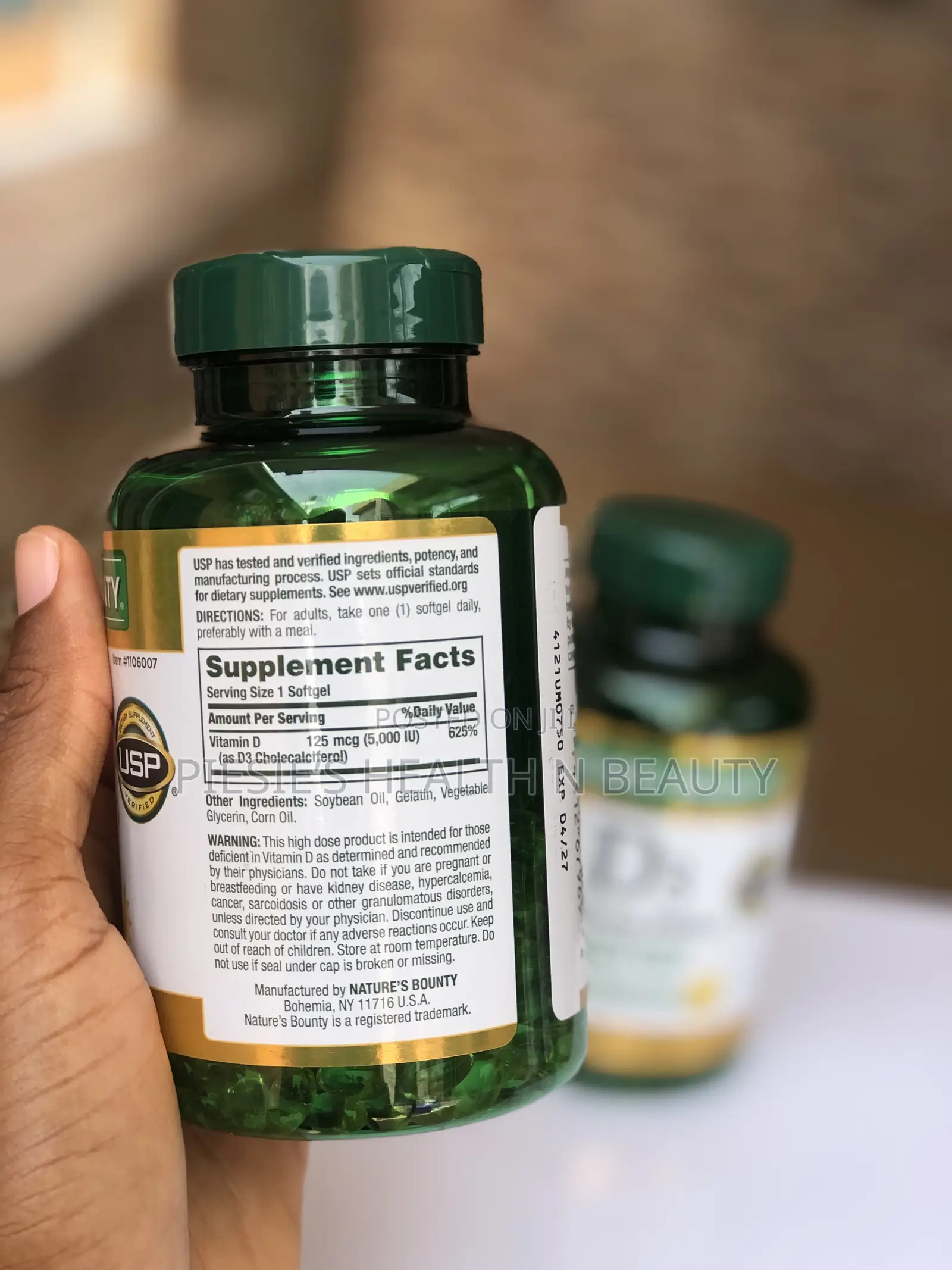 Nature's Bounty Vitamin D3 5000 Iu, 400 Softgels