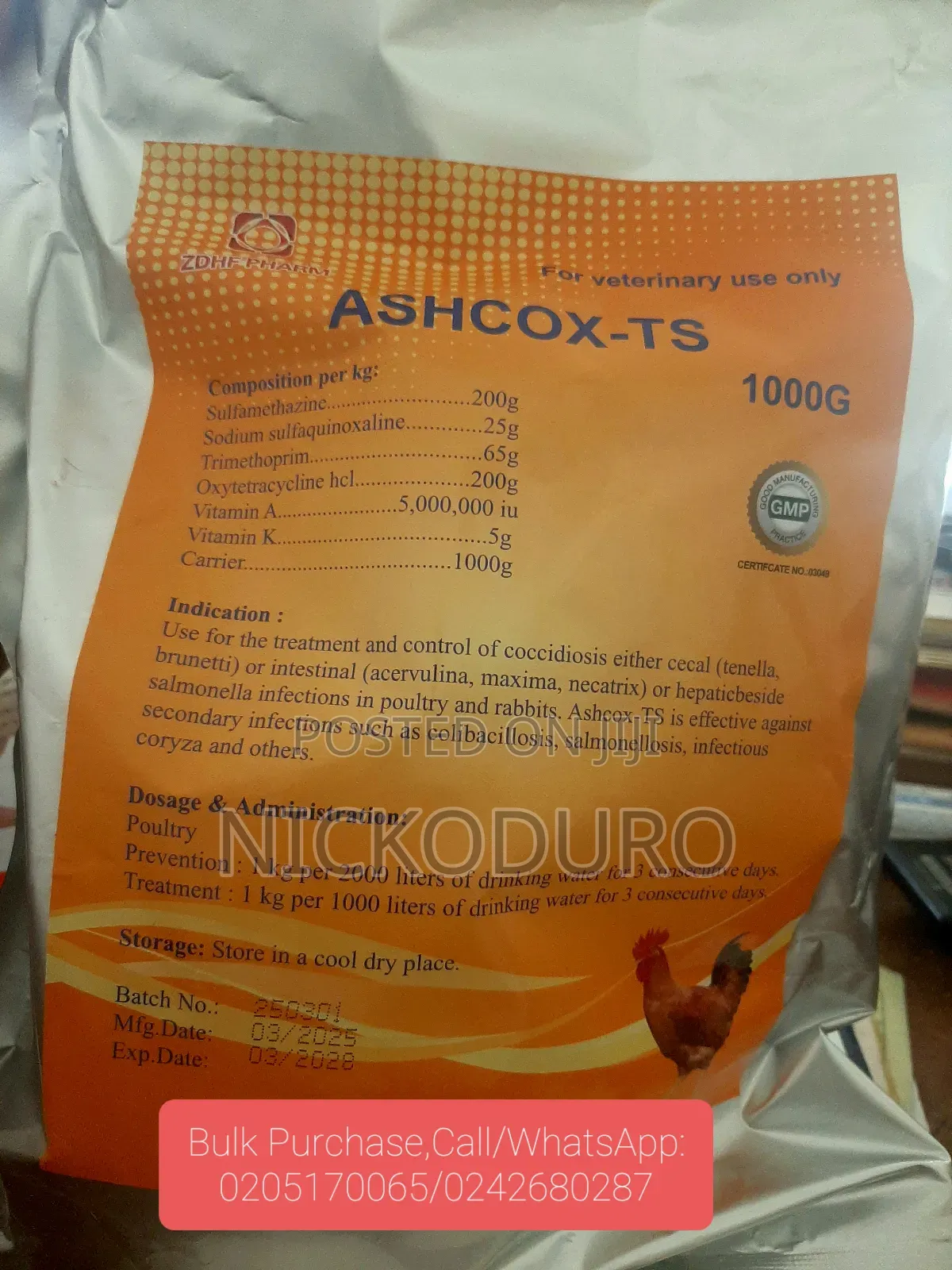 Poultry Anticoccidial and Vitamins Supplements.