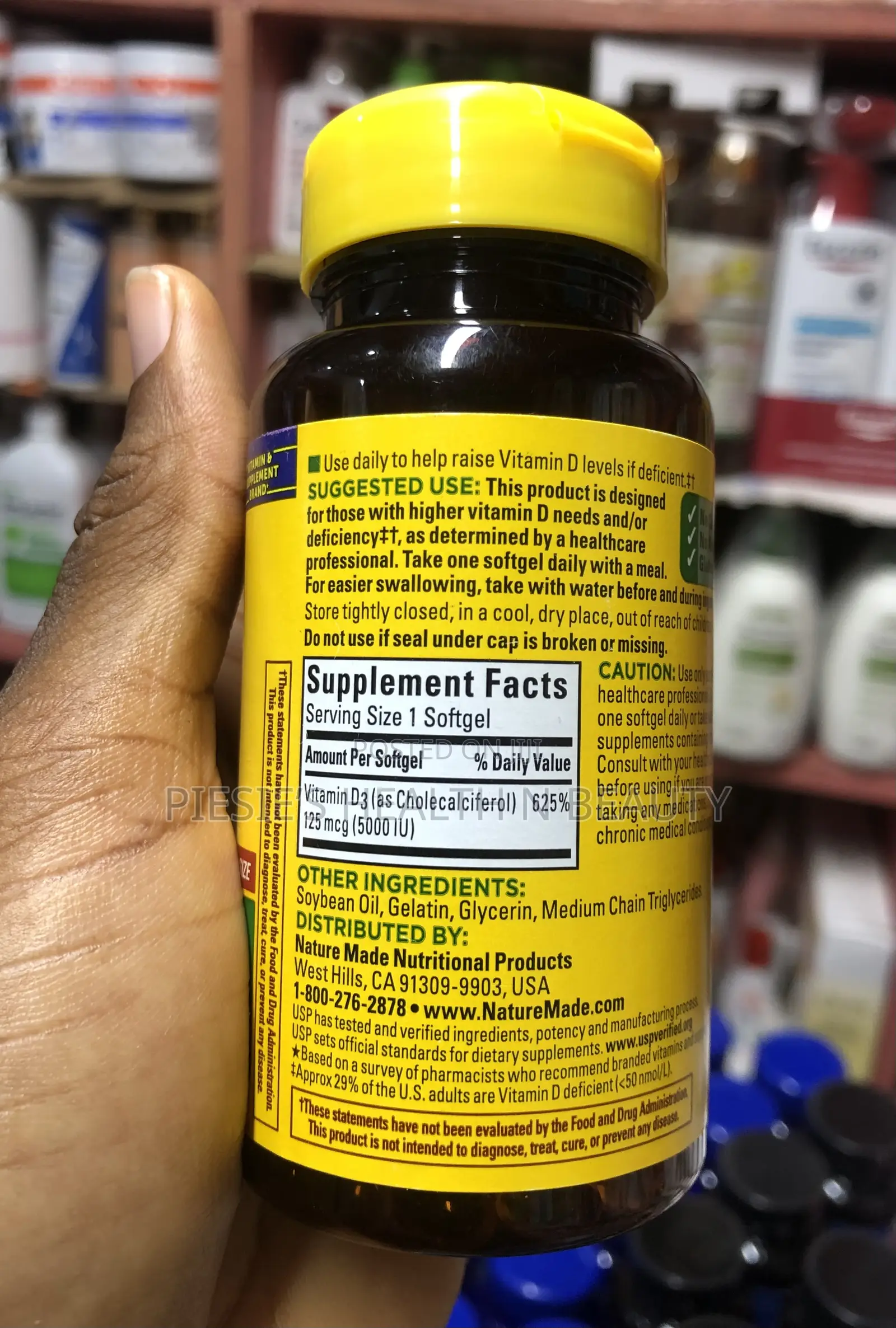 Nature Made Extra Strength Vitamin D3 5000 Iu (125 McG),180s