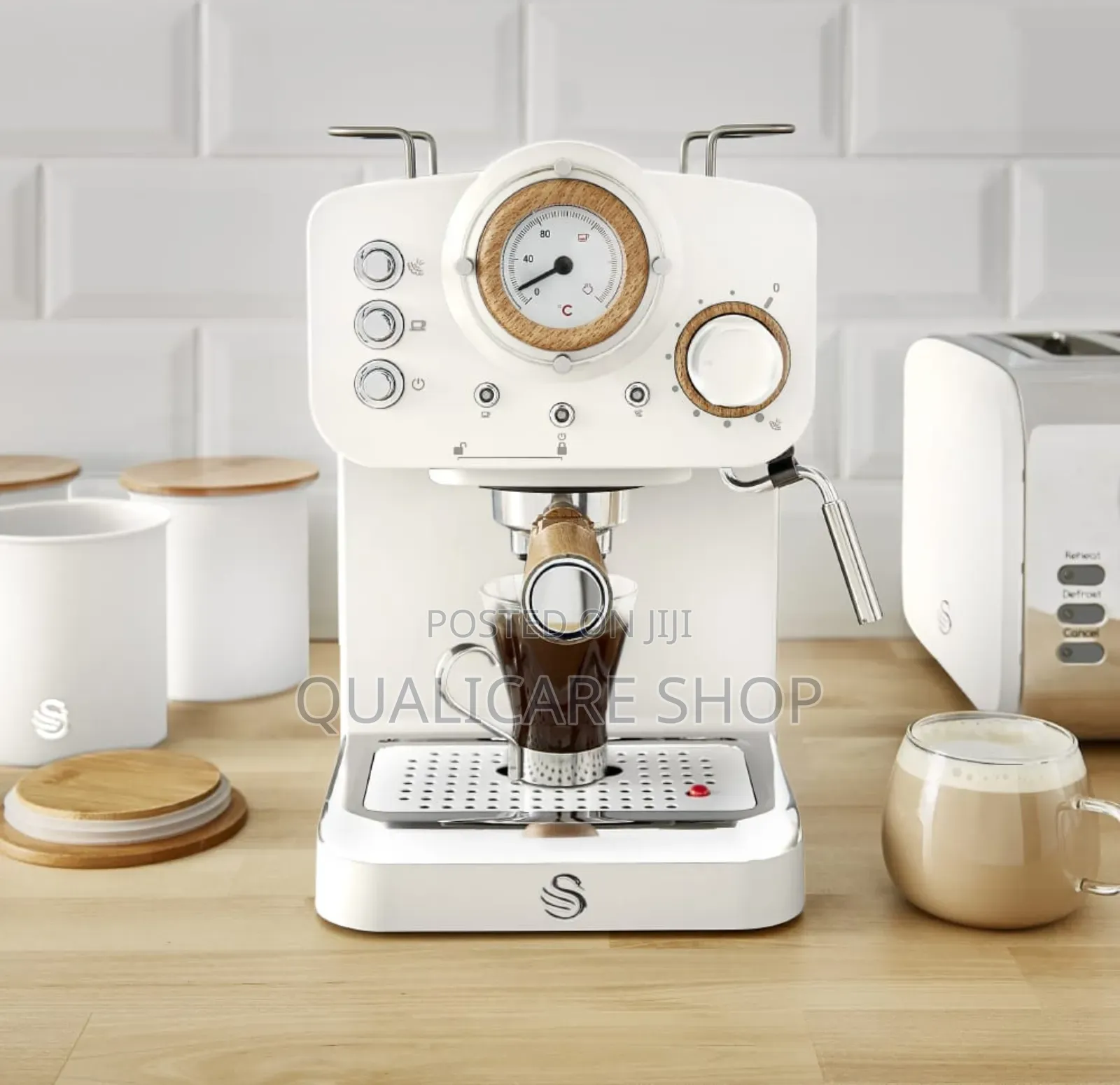 Swan Nordic Pump Espresso Coffee Machine (Cotton White)