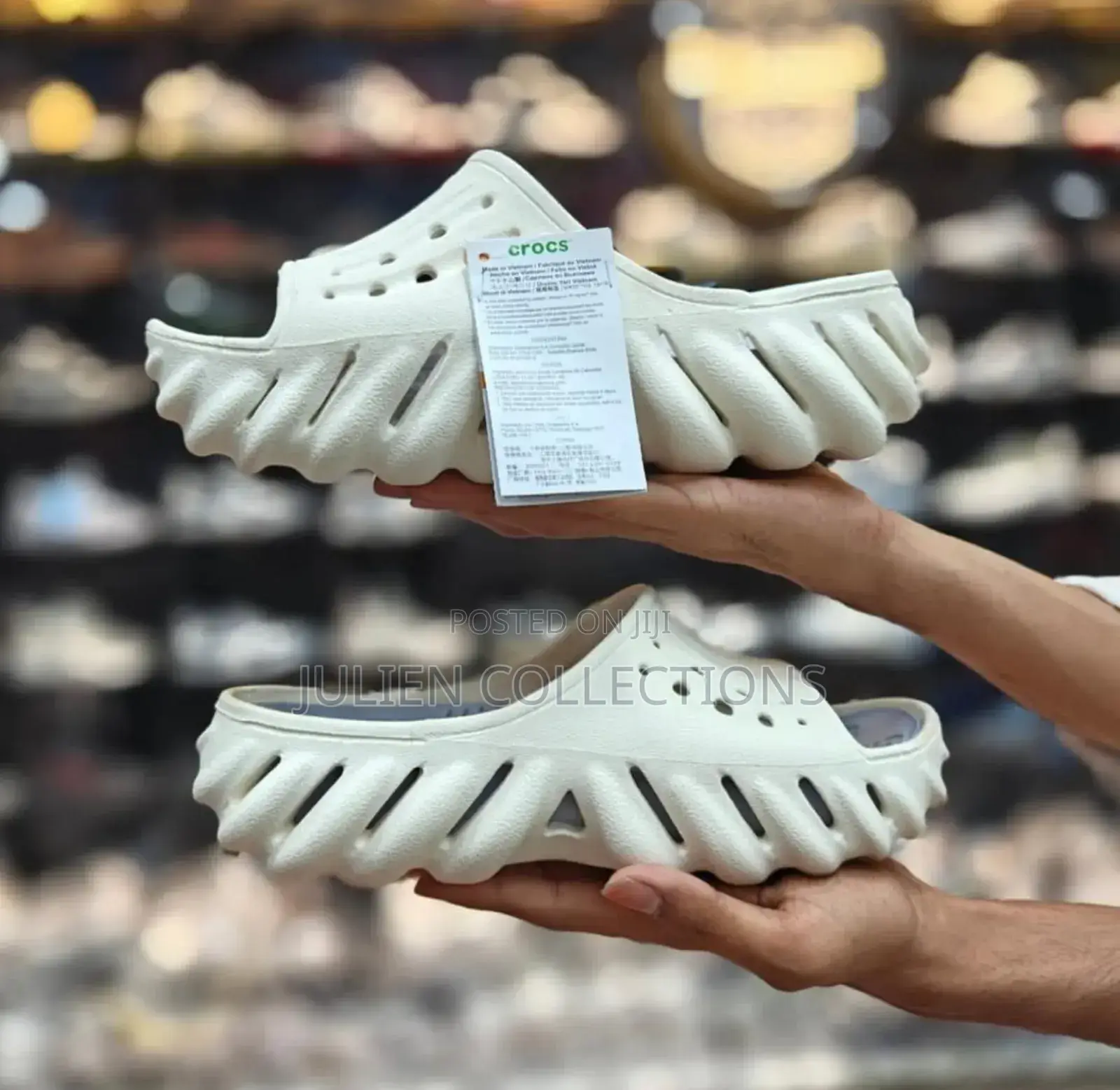 Crocs Slides Cream and White