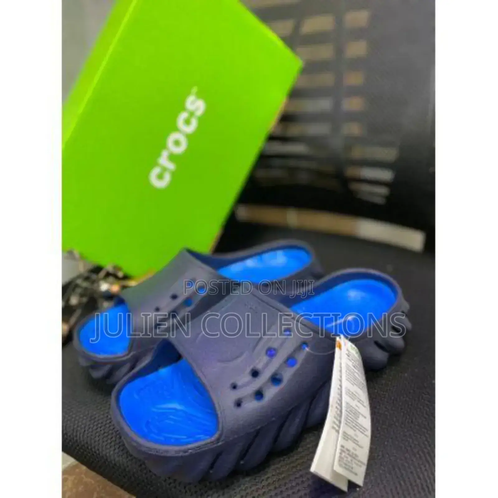 Crocs Slides Black and Blue