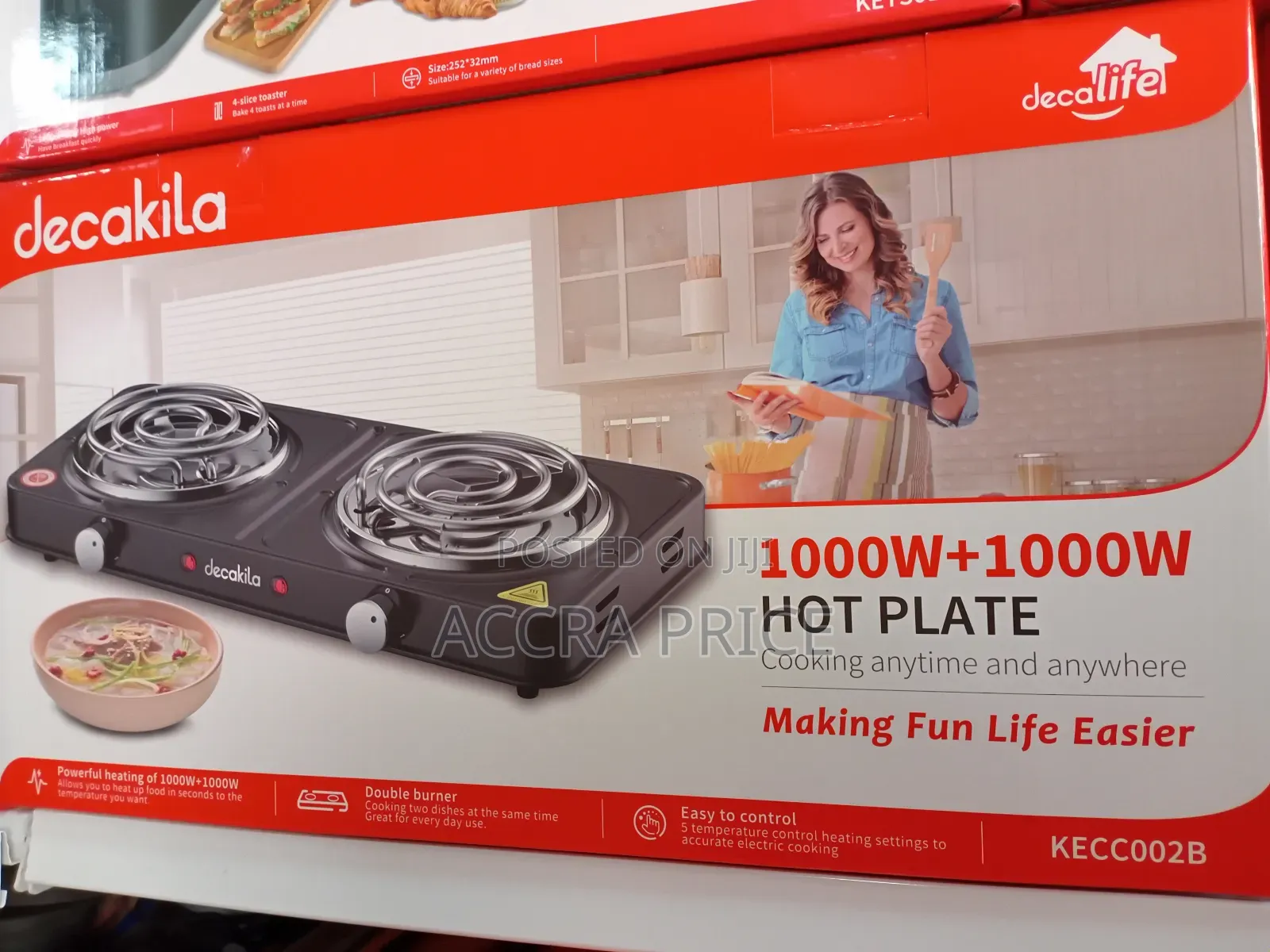 Decakila 1000w + 1000w Hot Plate