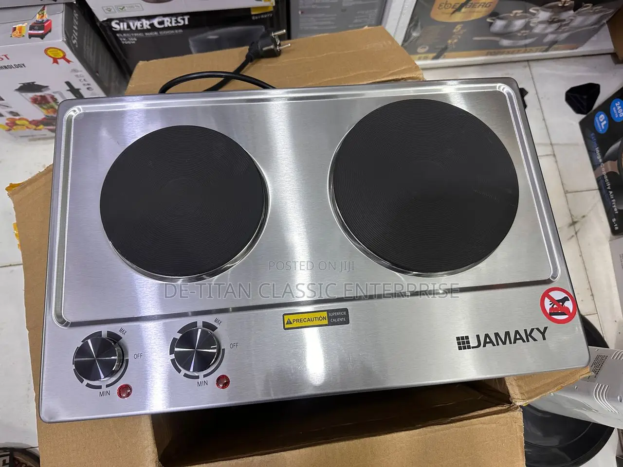 Large Surface Double Burner Electric Hotplate 1500w+2000w