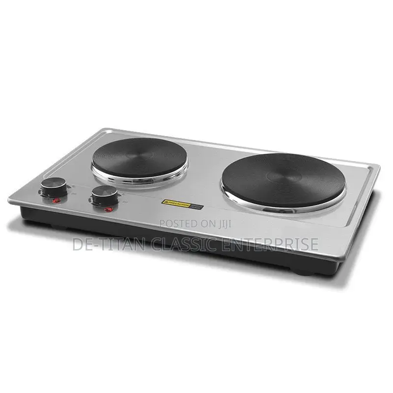 Large Surface Double Burner Electric Hotplate 1500w+2000w