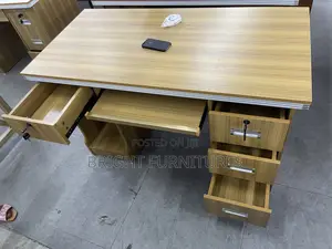 Portable Wooden Office Table With Drawers