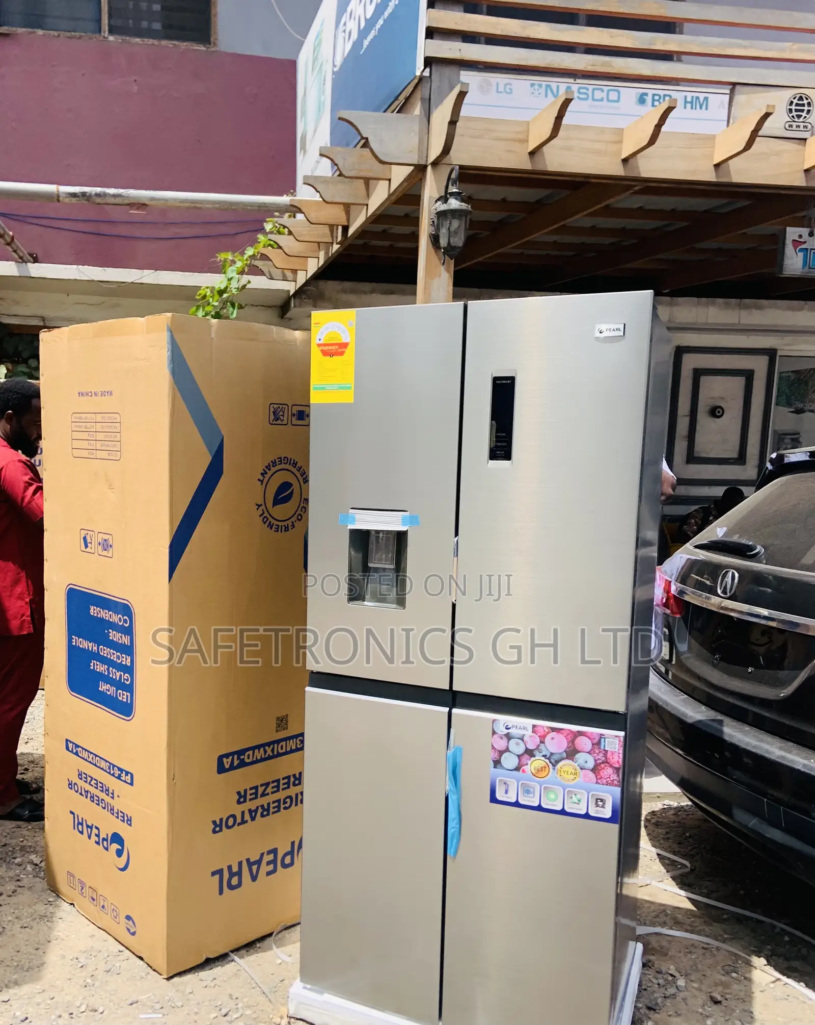 4 Doors Fast Pearl Grey Sidebyside Bottomfreezer Fridge